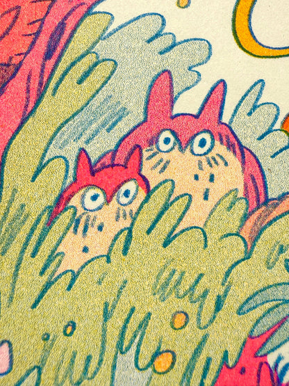 Mamu’s World of Wood Demons and Creek Creatures ~ Riso Print