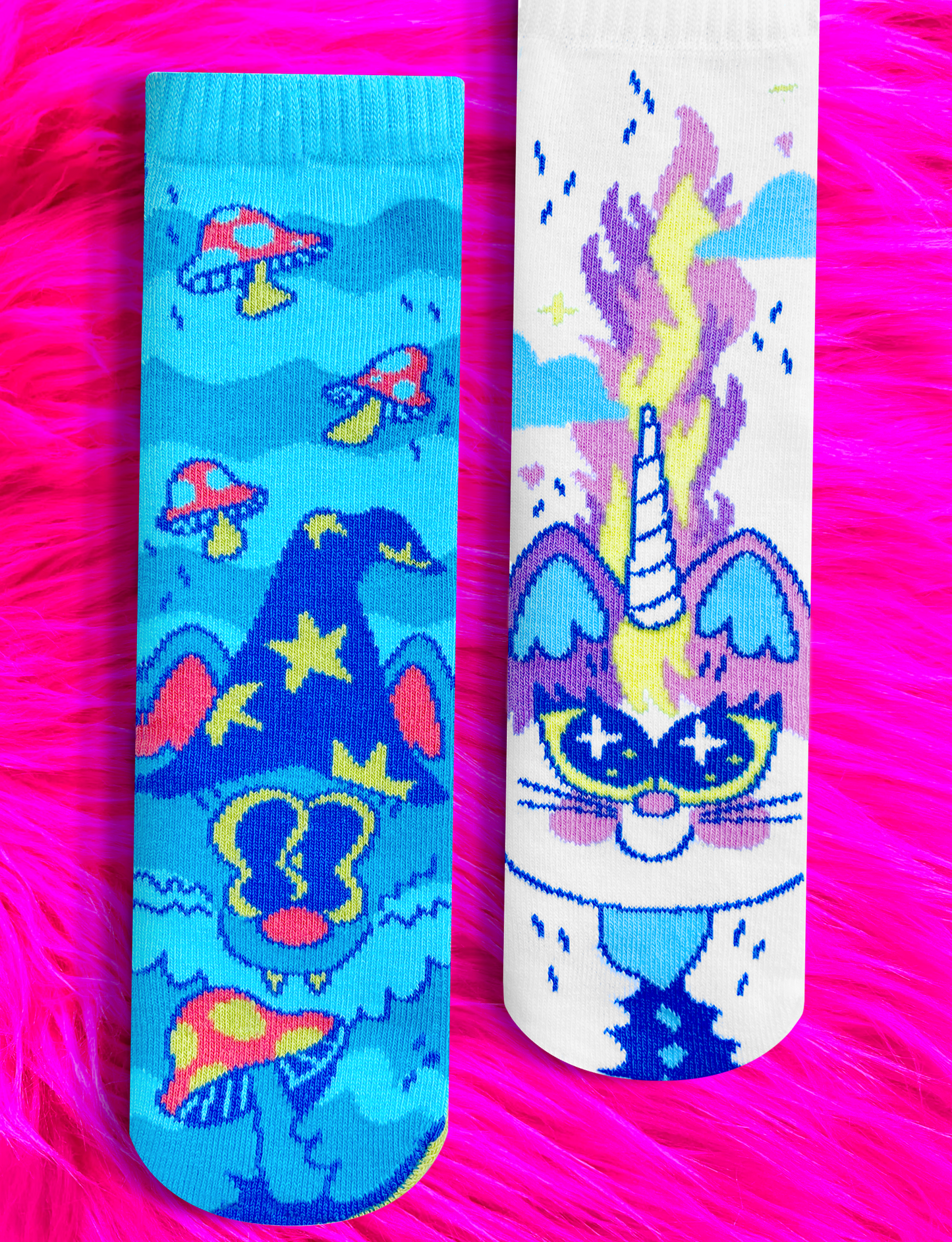 Abra & Catabra Magical Mismatched Cats Socks