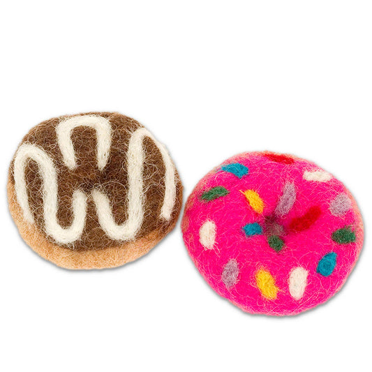 Donut Wool Cat Toy - Pack of 2