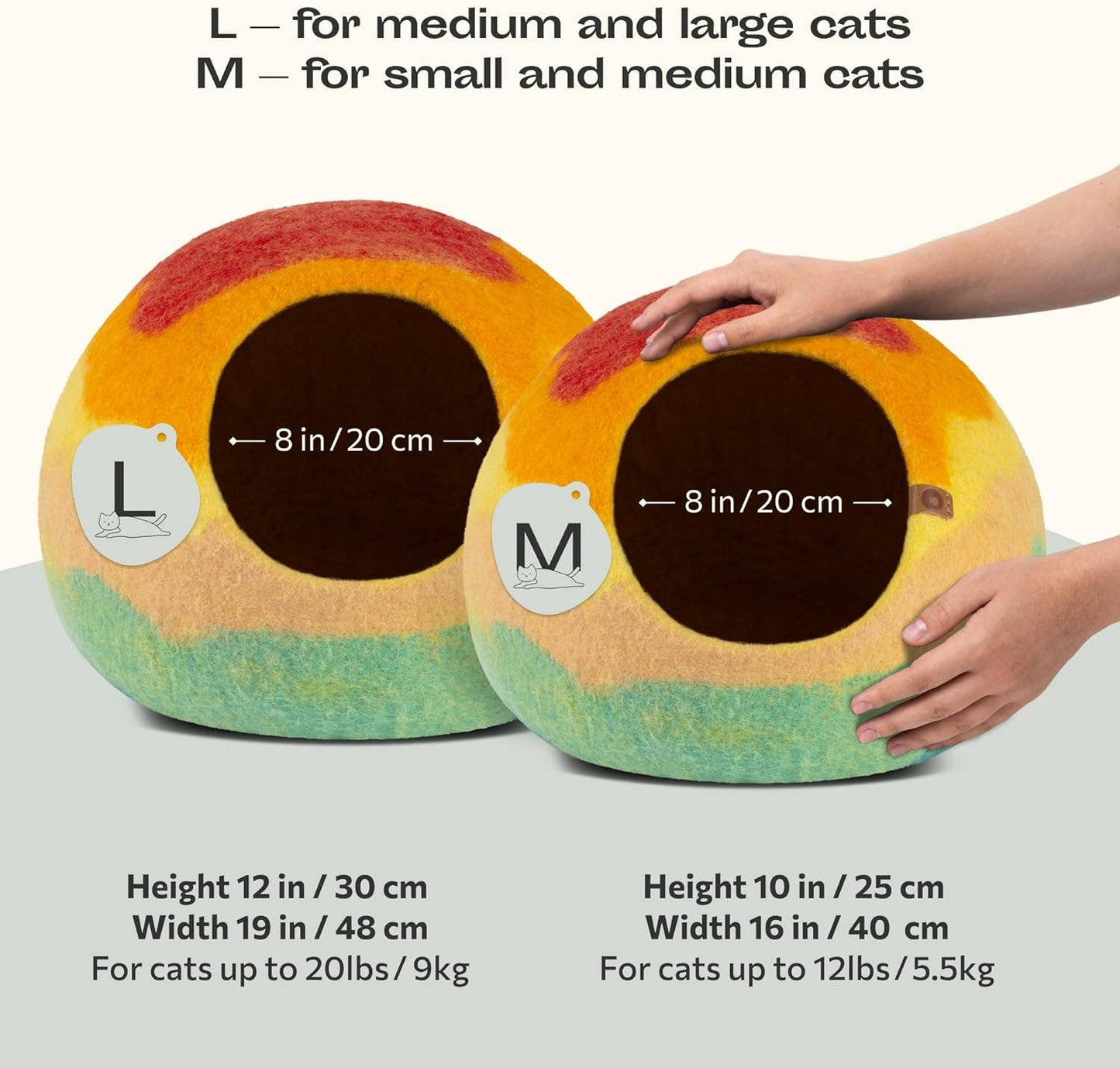 Premium Merino Felted Cat Bed (Tucson sunset)