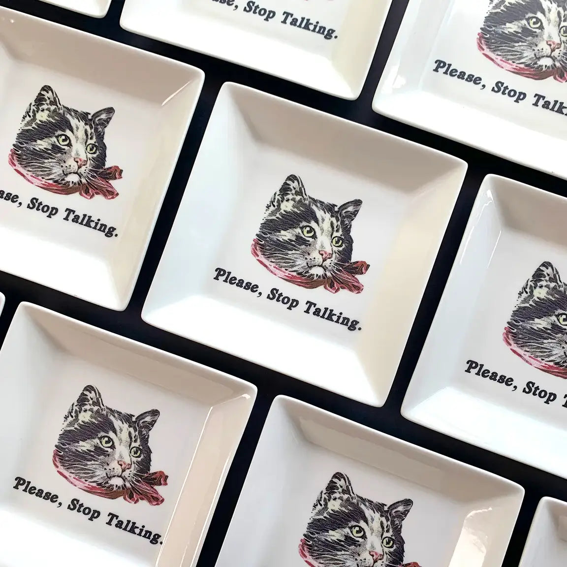 "PLEASE STOP TALKING" CAT TRINKET TRAY