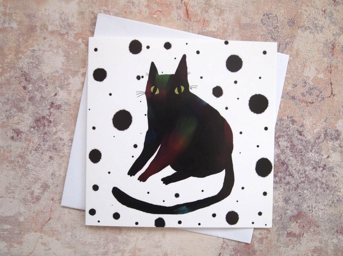 I LIKE CATS - Black Cat Illustrated Greetings Card