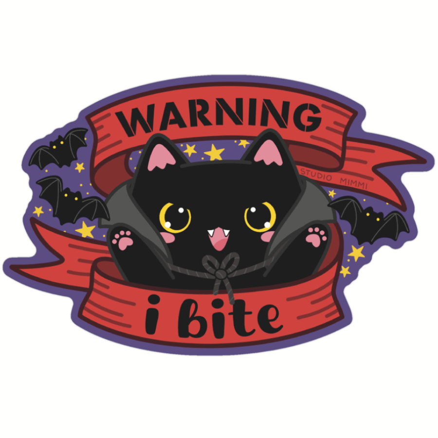 Warning I Bite - Vampurr Cat
