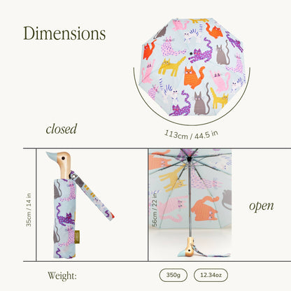 Arty Cat Duck Umbrellas (Fuchsia/Lime/Ice)