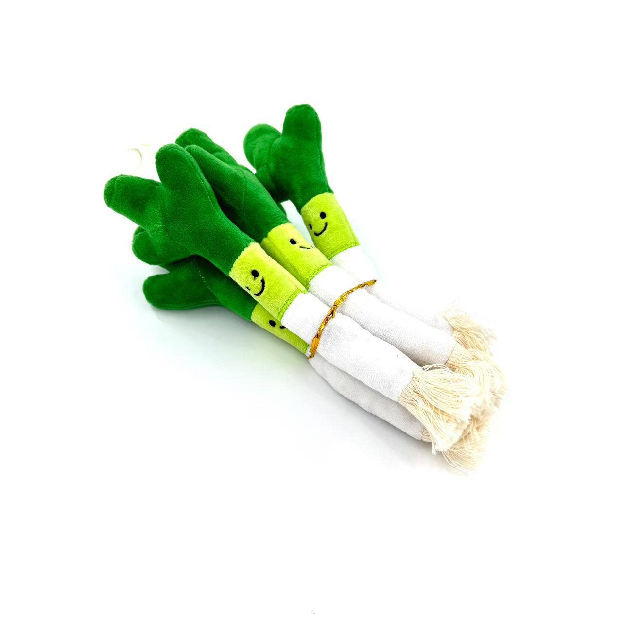 Cheerhunting - Moo - Fun Plush Leek Pet Toy with Rope Ends