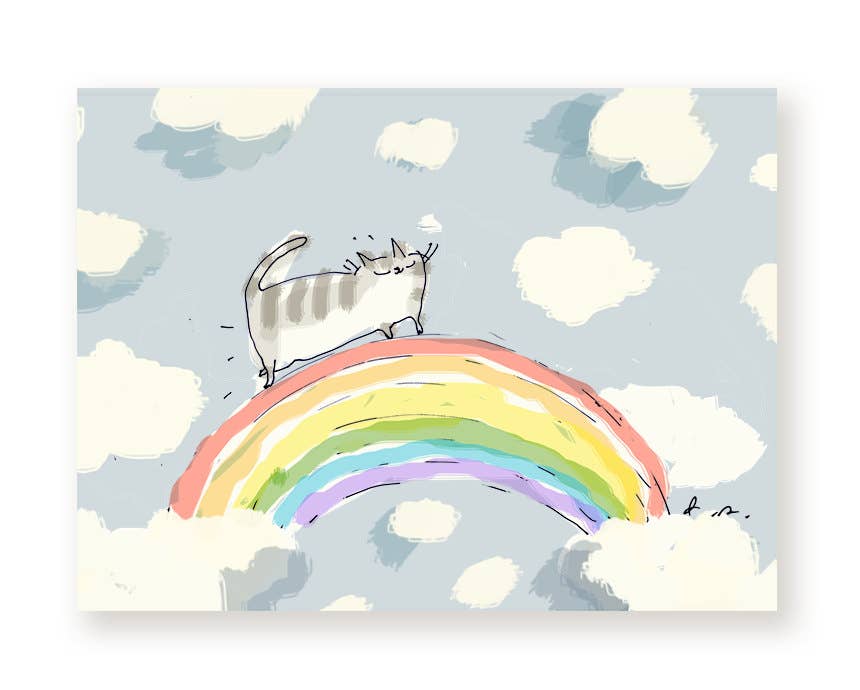 Rainbow Bridge Cat Card