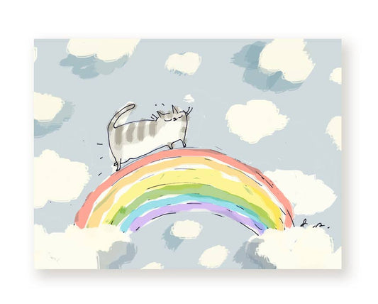 Rainbow Bridge Cat Card