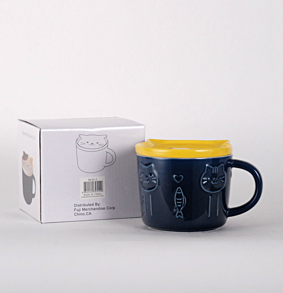 Ceramic Cat Mugs with Face Shaped Lid (16oz)