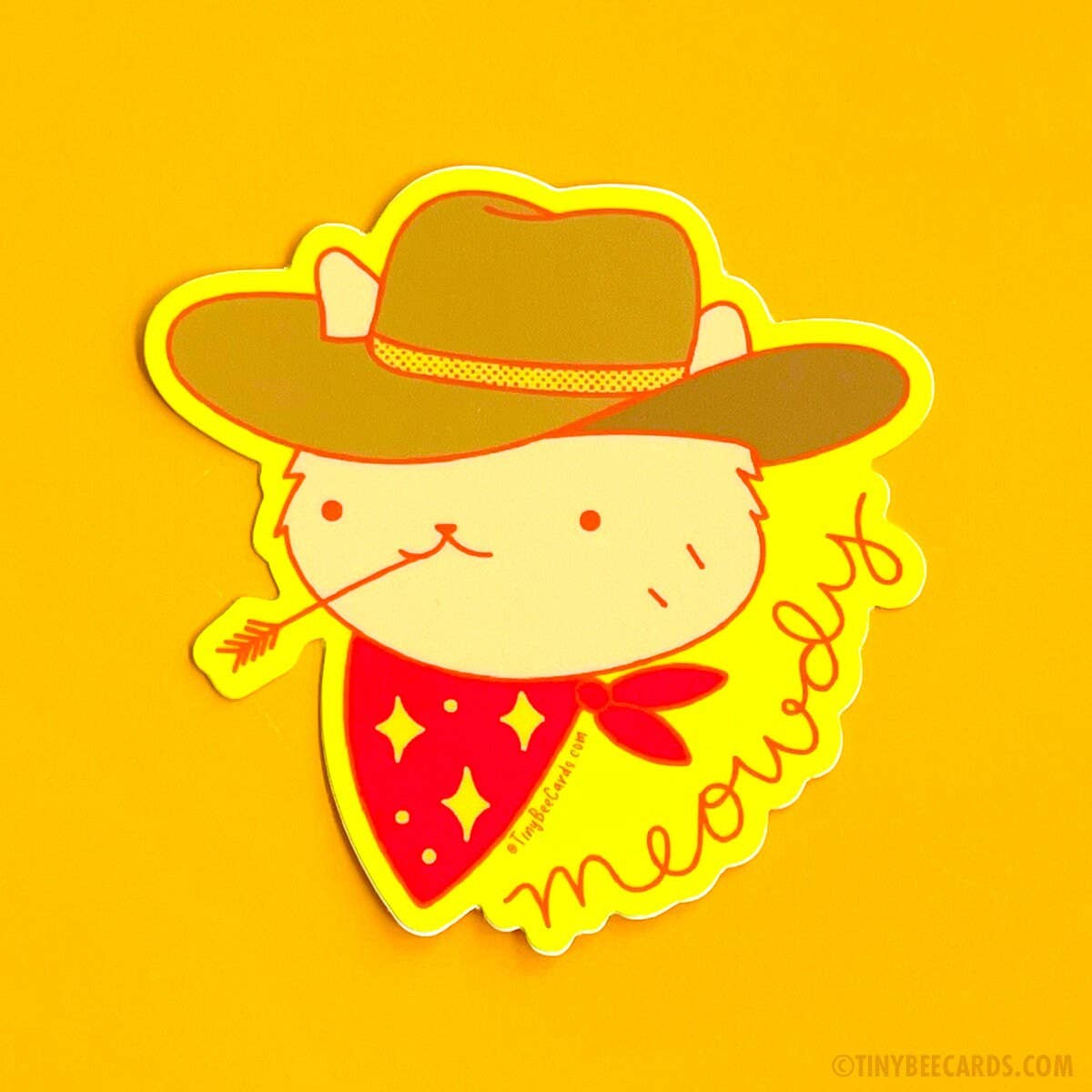 Meowdy Cowboy Cat Vinyl Sticker