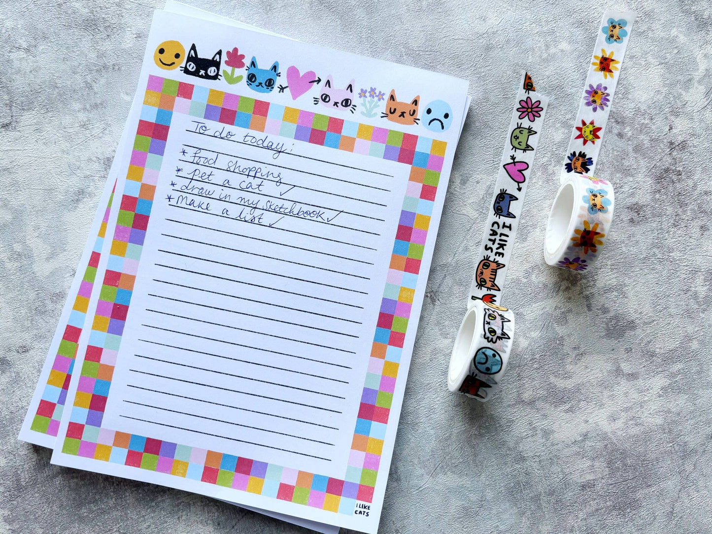 I LIKE CATS - Cat Themed Notepad, Listpad, Shopping List & Planner