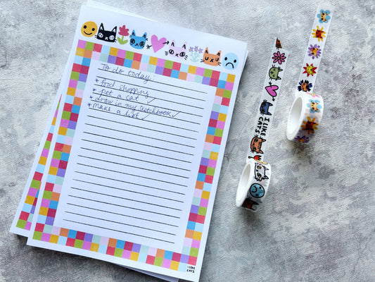 I LIKE CATS - Cat Themed Notepad, Listpad, Shopping List & Planner