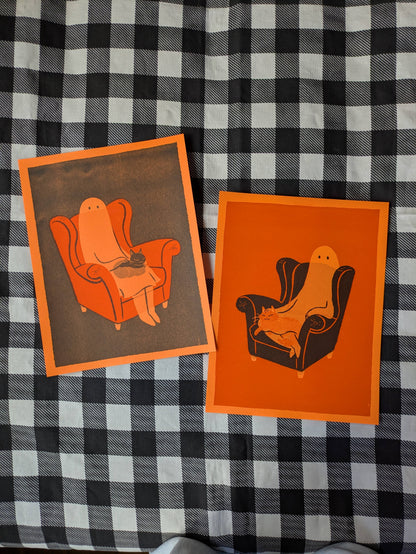 Haunted Homebodies Black on Orange