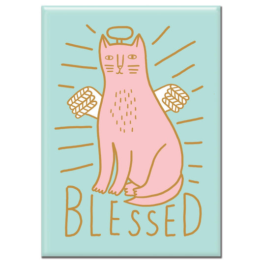 Blessed Cat Rectangle Magnet