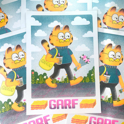 Perfect Garf risograph print 
