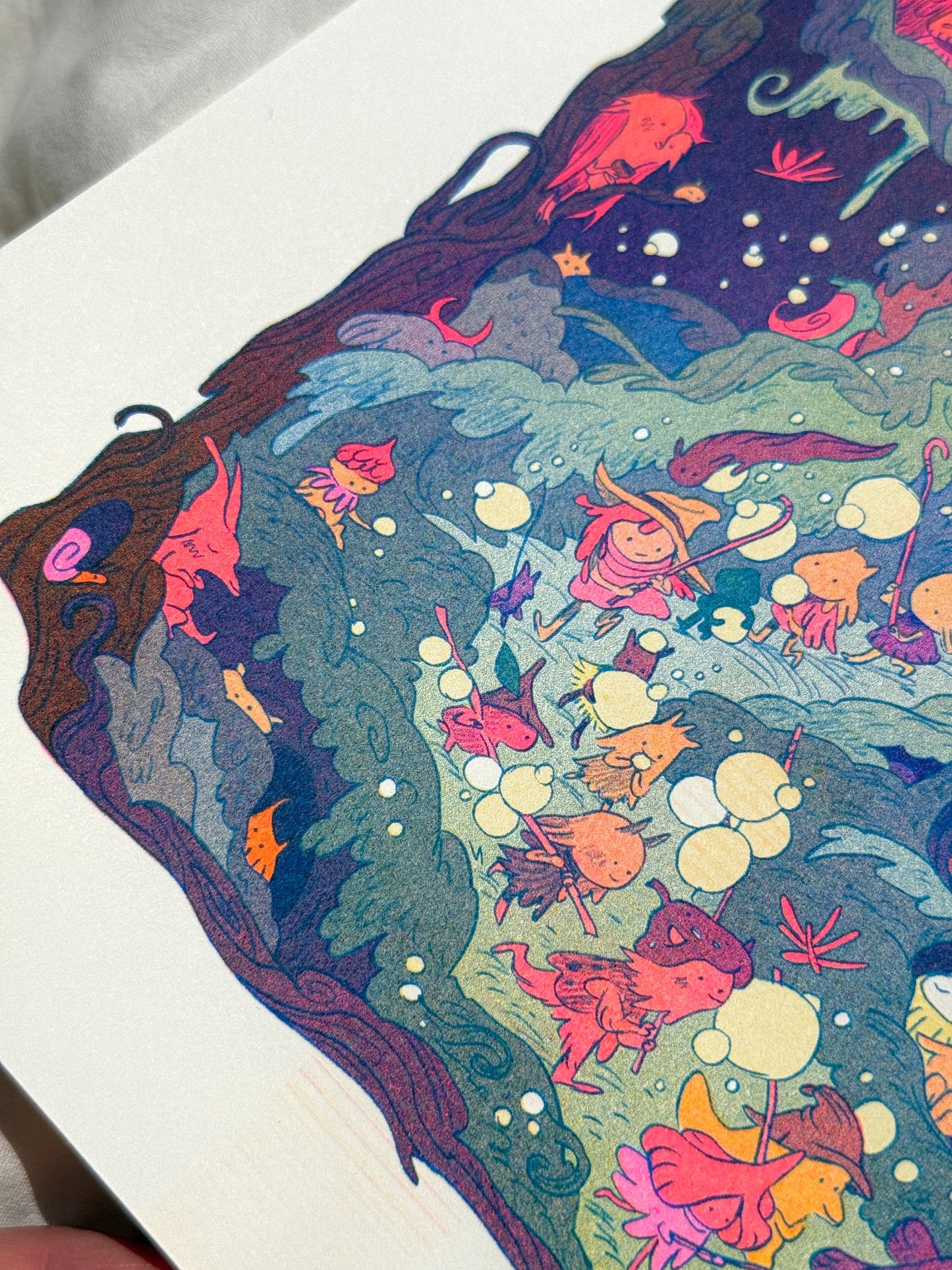 The Night Parade Small Riso Print / Woodfolk Collection