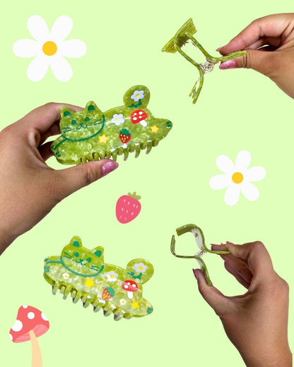 Mushroom Cat Hair Claw Clip