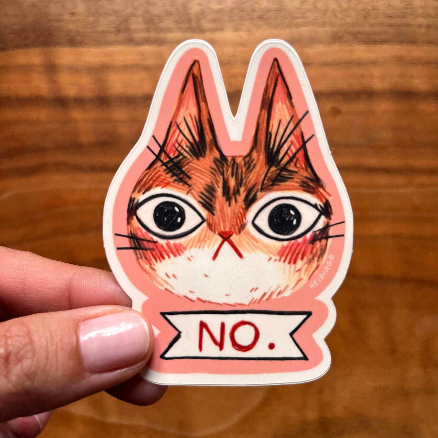 "No." Cat Sticker