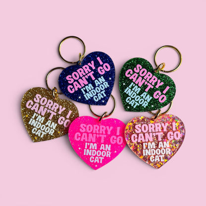 Sorry I Can't Go I'm An Indoor Cat - Keychain