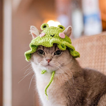 Cute Frog Pet Hat for Small Animals