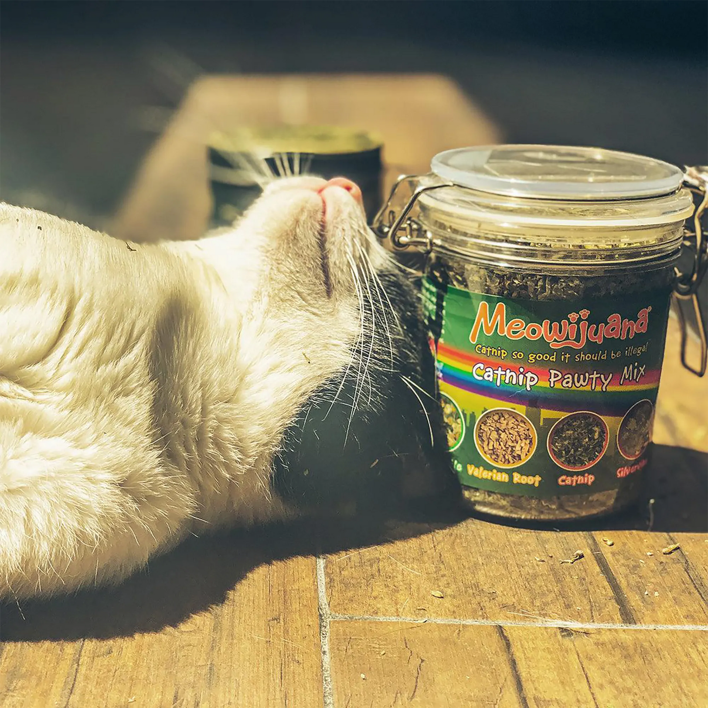 Meowijuana® Jar of Catnibas® Catnip Pawty Mix