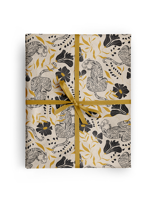 Amicreative - Tiger Jungle Wrapping Paper – 3 Rolls (3 Sheets Each)