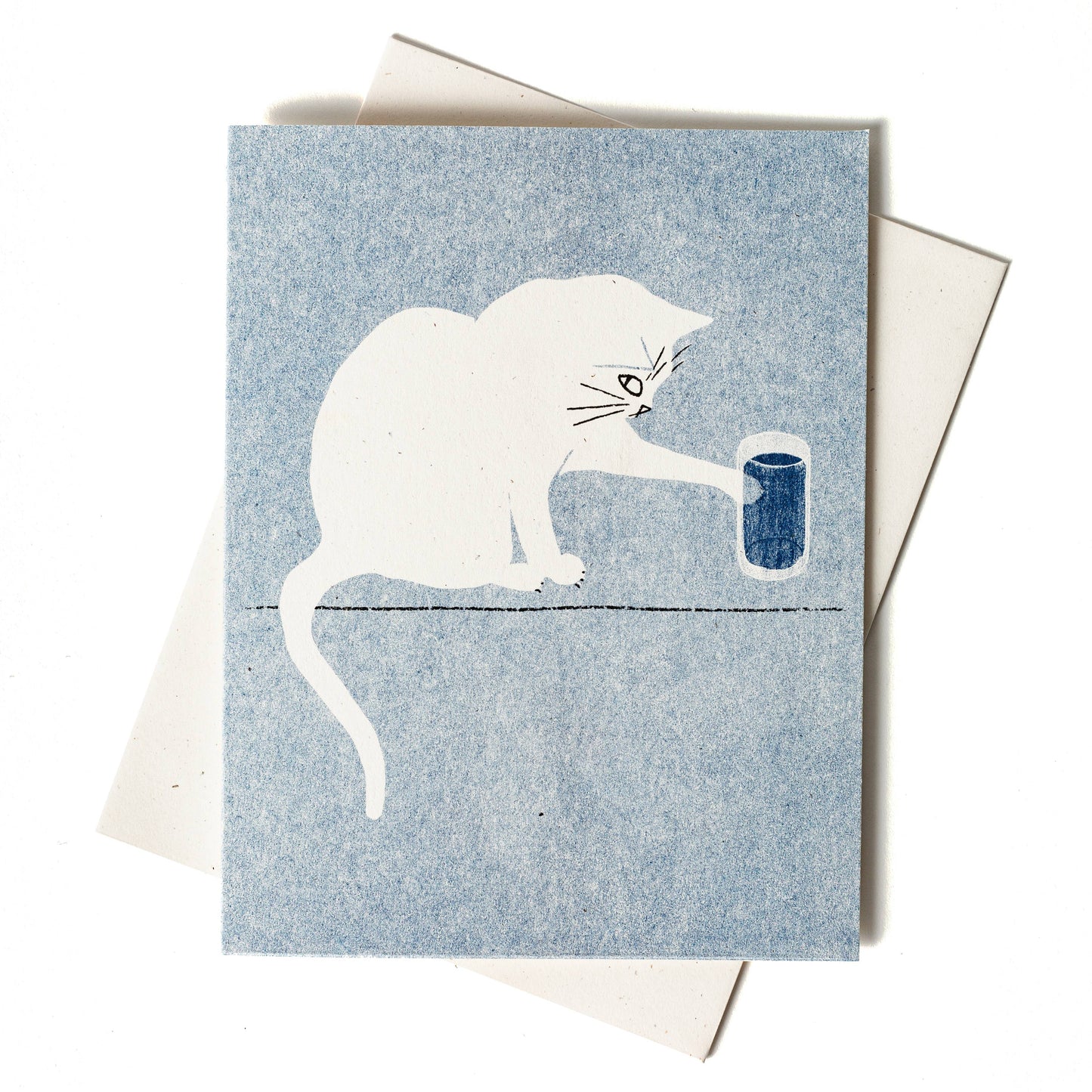 Water Glass Risograph Card