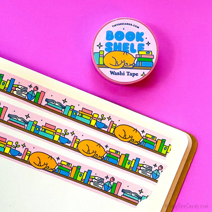 Bookshelf Kitty Washi Tape