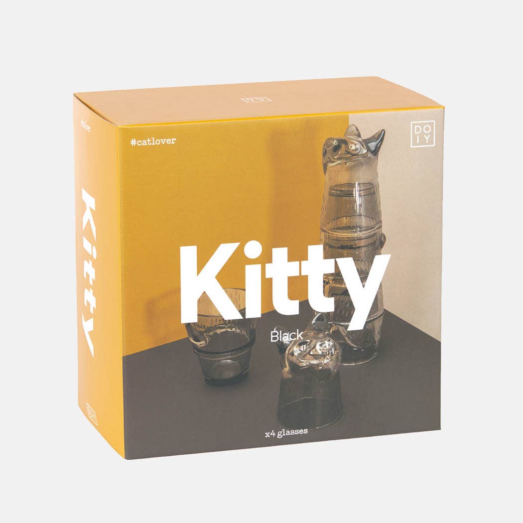 DOIY - Black Kitty Stackable Glasses