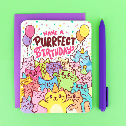 Turtle's Soup - Have A Purrfect Birthday Cat Card