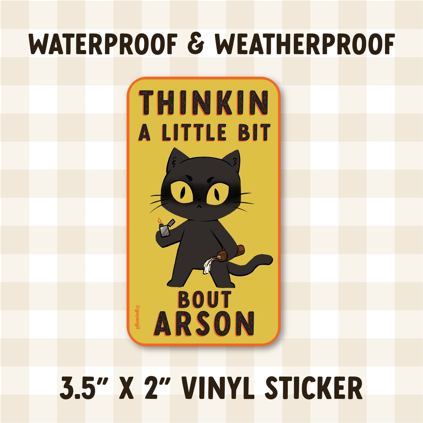 Arson Cat Waterproof Vinyl Sticker