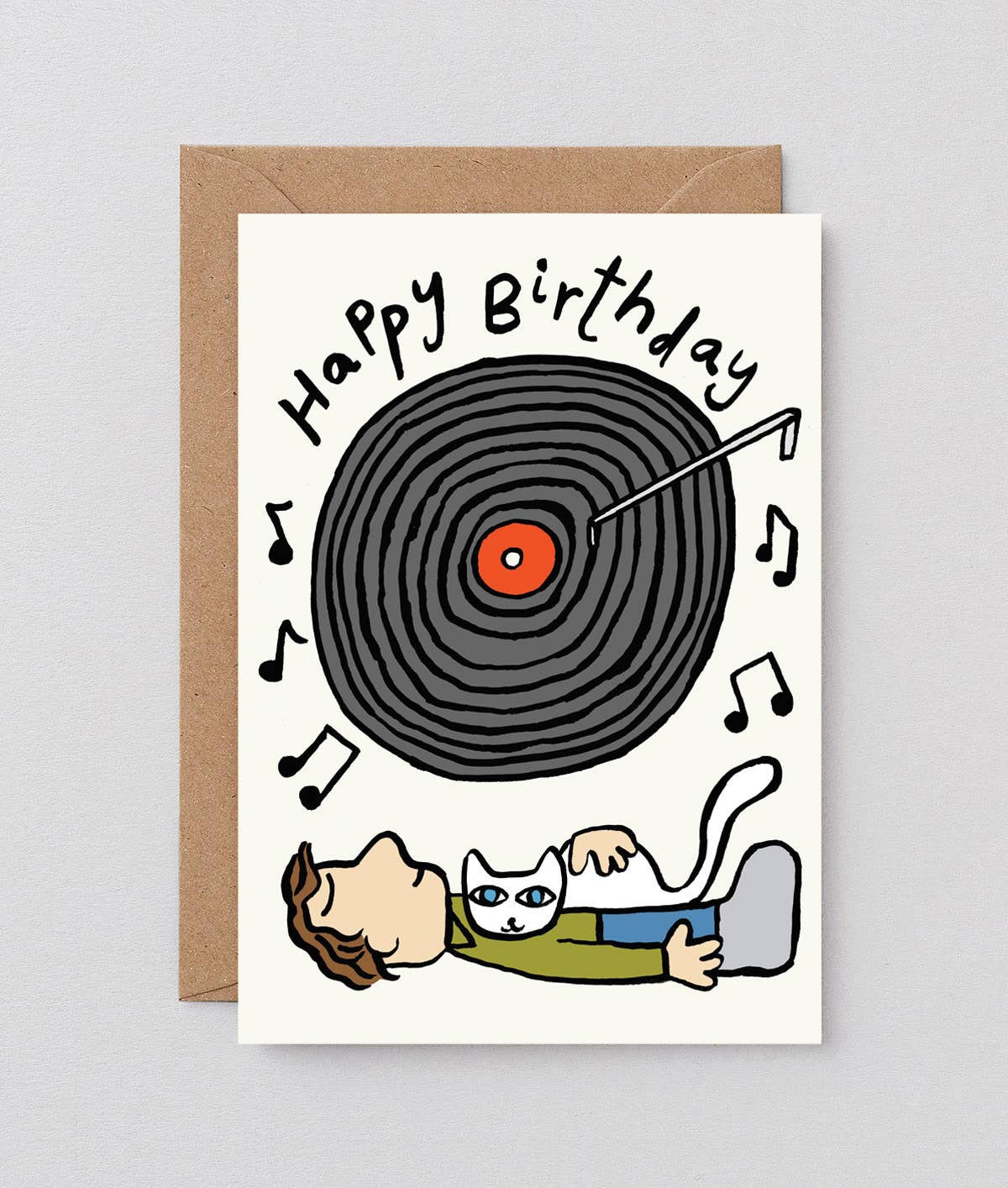 'Happy Birthday Vinyl' Embossed Greetings Card