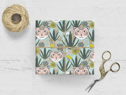 Mid-Century Tiger Wrapping Paper – 3 Rolls (3 Sheets Each)