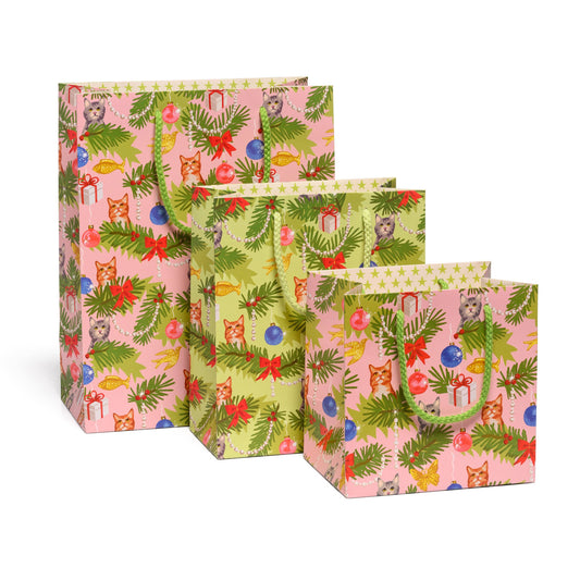 Red Cap Cards - Meowy Christmas gift bags