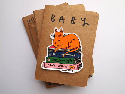 I LIKE CATS - Cat with books vinyl sticker