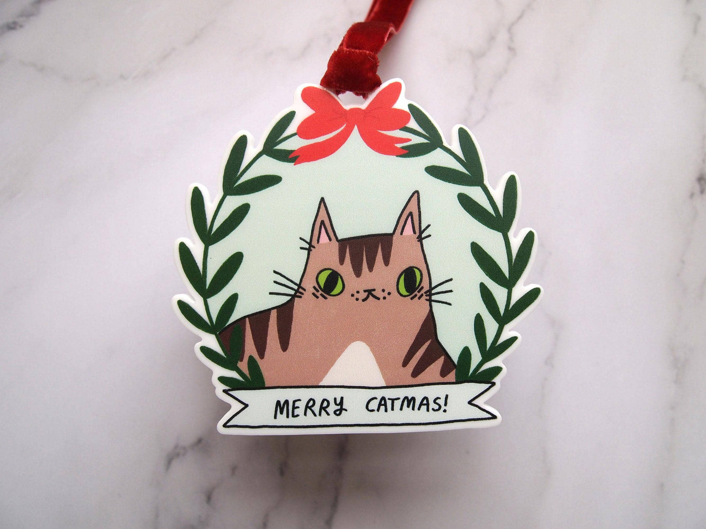 I LIKE CATS - Tabby Cat Christmas Tree Ornament Decoration
