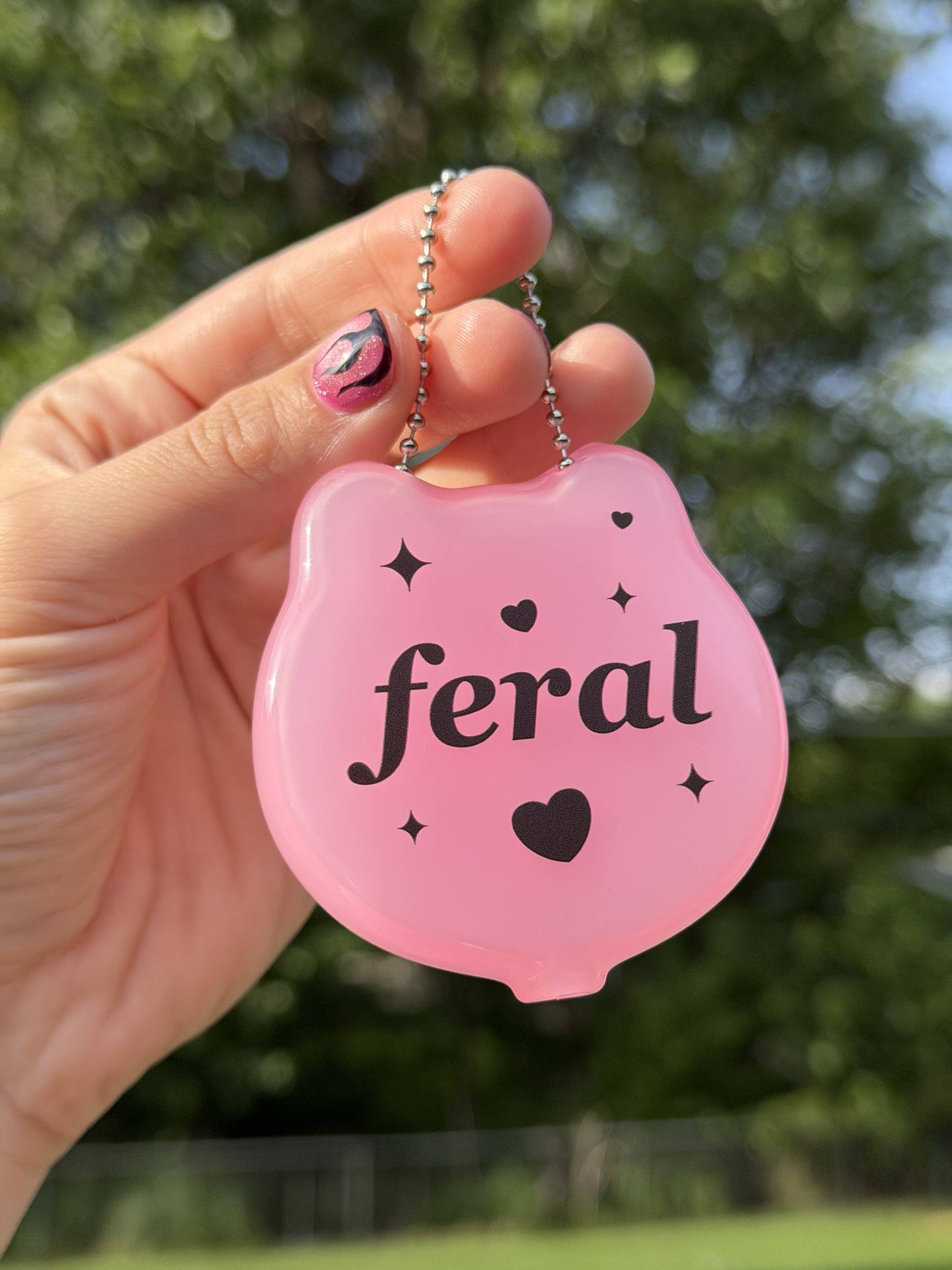 Rubber Cat Coin Purse - Feral (Translucent Pink)