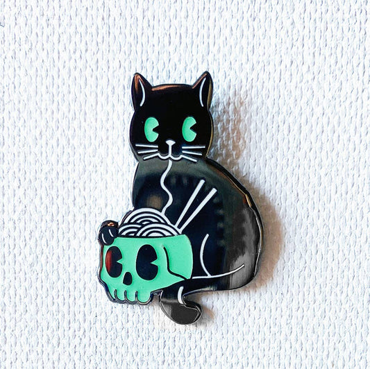 Strike Gently Co - Glowing Ramen Cat Pin