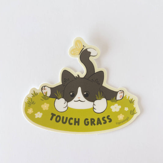 Touch Grass Waterproof Vinyl Sticker