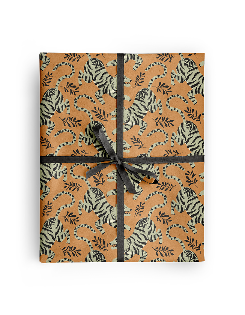 Amicreative - Panther Jungle Wrapping Paper – 3 Rolls (3 Sheets Each)