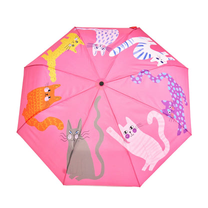 Arty Cat Duck Umbrellas (Fuchsia/Lime/Ice)