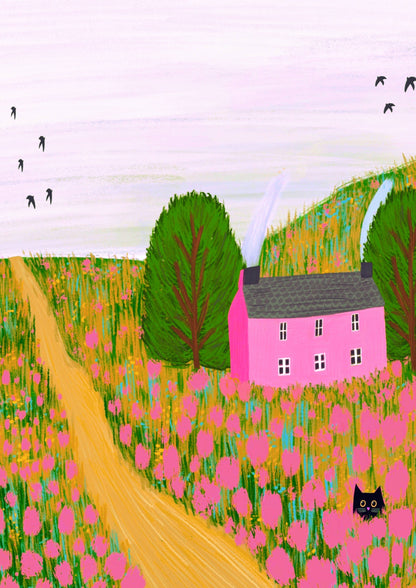 Pink Cottage print