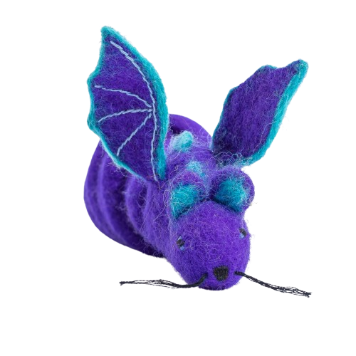 Wool Mouse Cat Toy 6-Foot-Tail - red rainbow unicorn dragon