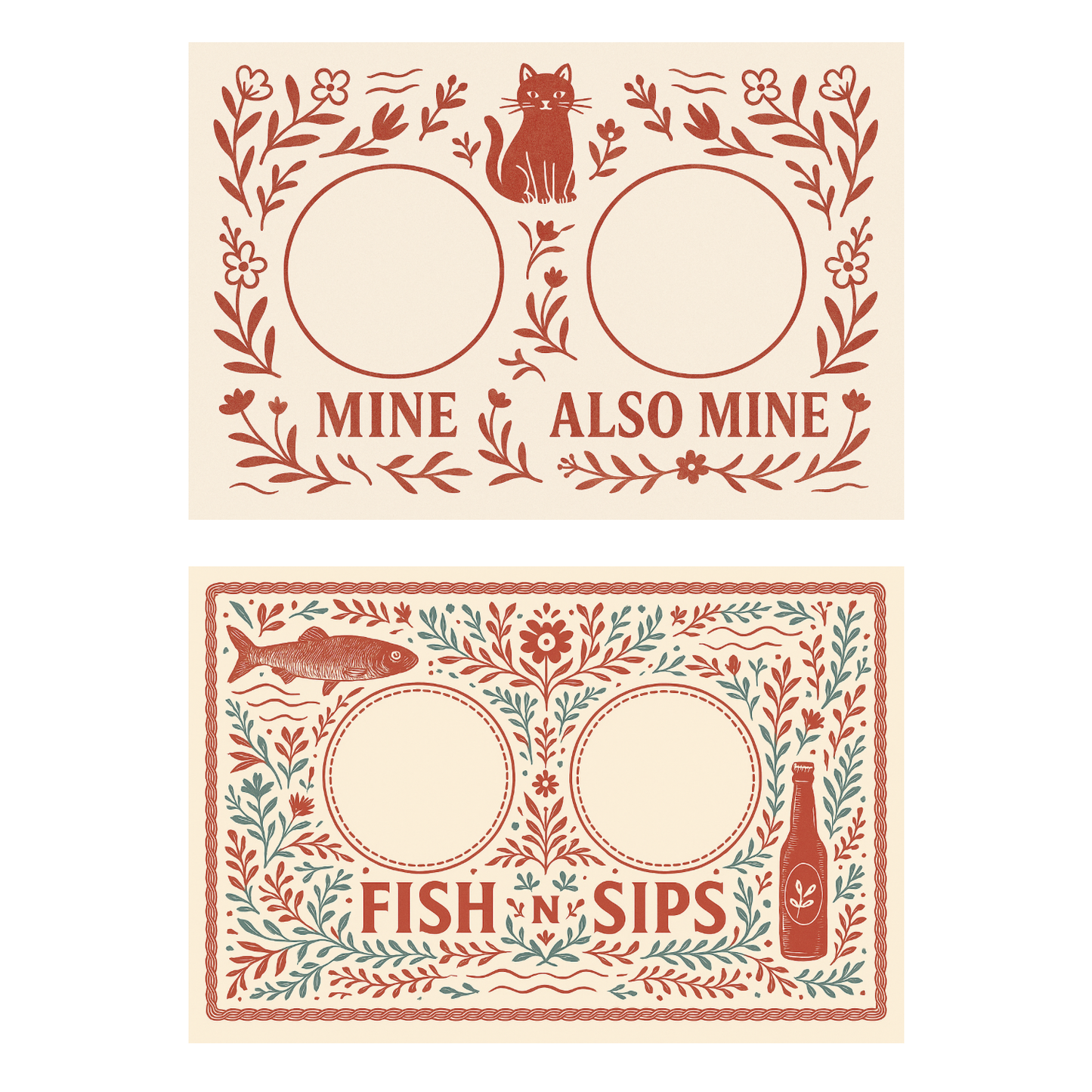 Smör & Sip Reversible Cat Placemat