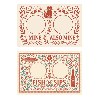 Smör & Sip Reversible Cat Placemat