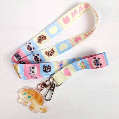 Pastel Blue Cat Maofriends Lanyard