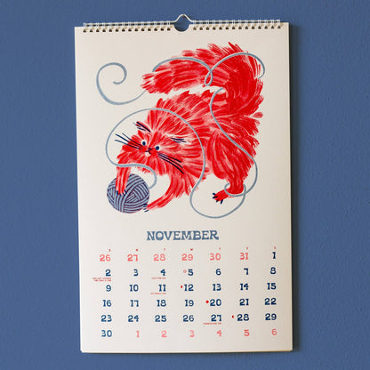 2025 Risograph Wall Calendar - Ain't Life Grand? Kitty Calendar