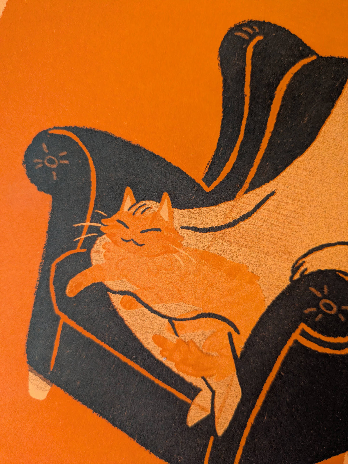 Haunted Homebodies Orange on Orange ☆ 8.5” x 11” Riso Print