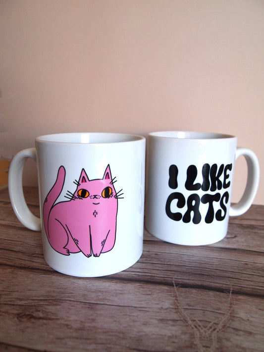I Like Cats Illustrated Mug