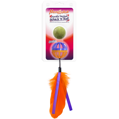 Whack n Roll Purrple Passion Catnip Ball /w Cage