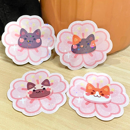 Sakura Cat Sticker 3"